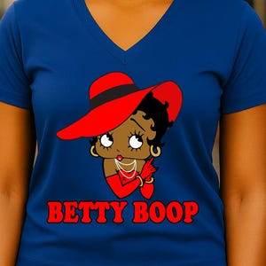 Retro Betty Boop Vneck Shirt, Ladies&#39; Tshirt, Classic Womens Tee, Cute Betty Boop Graphic Top, Retro Cartoon, Vintage Print Apparel Gift