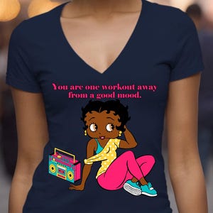 Betty Boop Shirt, Cute Betty Boop Design Womens V-neck Tshirt, Retro Shirt, Vintage Shirt, Mothers Day Shirt, Mothers Day Gift For Mom