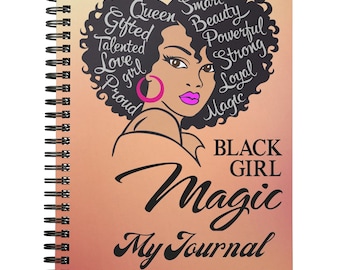 Black Girl Magic Spiral Notebook | Lined Journal