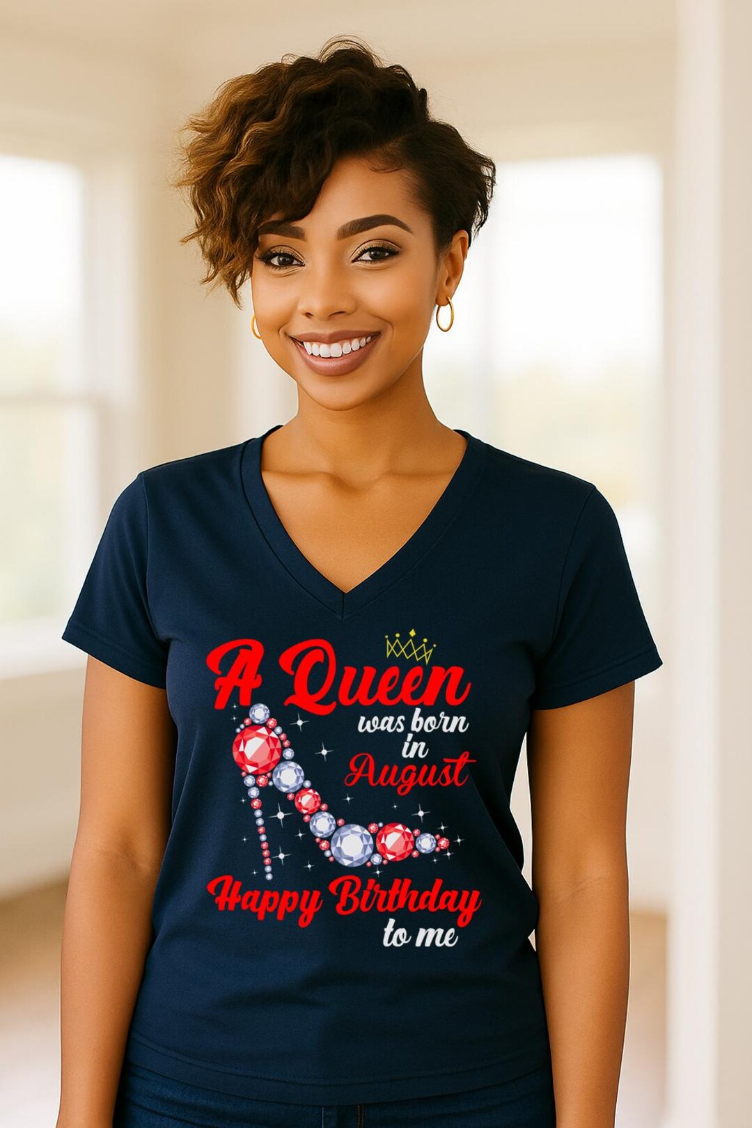august birthday dress V-neck T-shirt, August Shirt, Gift for Birthday Girl, August Birthday Gift for Her, Birthday Party Shirt, Birthday Queen Tee Floor Have questions? att_len_Mini Gold Backless Evening More Size:7XL