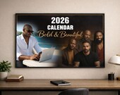 Men 2026 Calendar Printable, Stylish Digital Calendar 2026, Wall Calendar PDF, Editable Calendar, Monthly Planner, Office Planner Men Gift