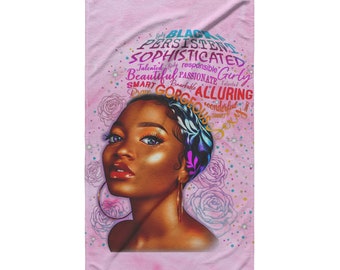 Sophisticated Beach Towel | Afro Girl Towel | Salt Life | Beach Gifts | Gifts for Her | Travel