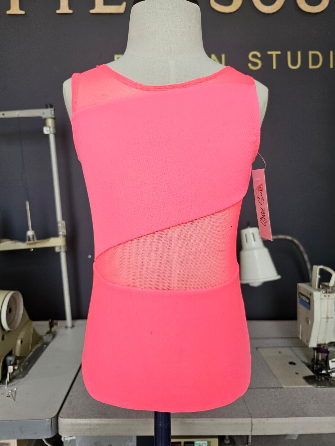 Neon Coral Leotard Etsy