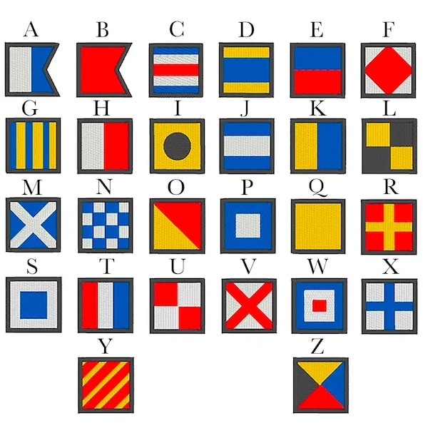 International Maritime Nautical Signal Flag Alphabet Patches