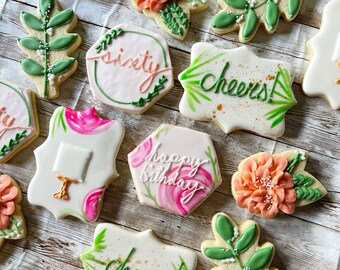 Floral Birthday Custom Cookies