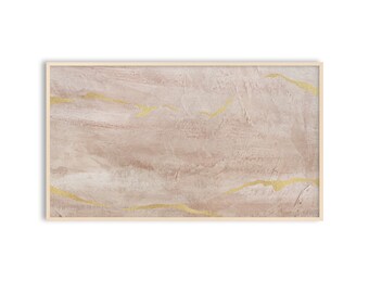 Samsung Frame TV Art Painting Texture, Gold Beige Brown Neutral Abstract Art, Modern Minimalist Art for TV Digital Art