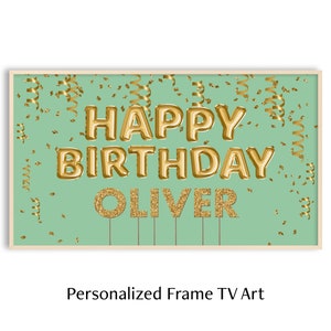 Personalized Frame TV Art for Birthday Party Decor