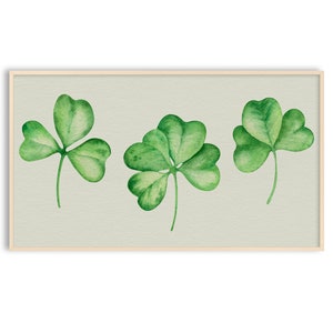 Samsung Frame TV Art St Patrick's Day Decor, Green Clover, Saint Pattys, Instant Download