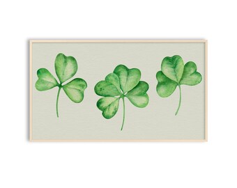 Samsung Frame TV Art St. Patrick&#39;s Day Decor, groene klaver, Saint Pattys, direct downloaden