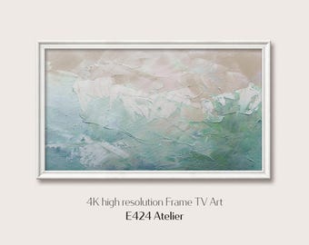 Summer Frame TV Art | Textured Coastal Abstract | Soft Ocean Blue Decor | Digital Download