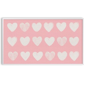 Valentine&#39;s Day Frame TV Art, Pink Hearts, Digital Download, Cute and Cozy Valentines Decor