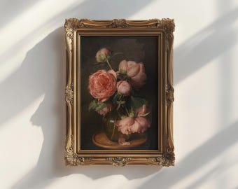 Vintage Flower Print | Peony Printable Wall Art | Instant Download
