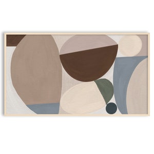 Samsung Frame TV Art 4K, Abstract Painting, Neutral Modern Art, Instant Download