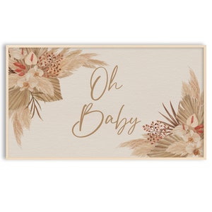 Samsung Frame TV Art Baby Shower Decor, Oh Baby Art, Boho Party Decor, Digital Download