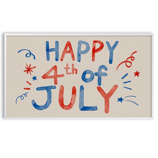 Samsung Frame TV Art, Happy 4th of July Art, Independence Day, Instant Download