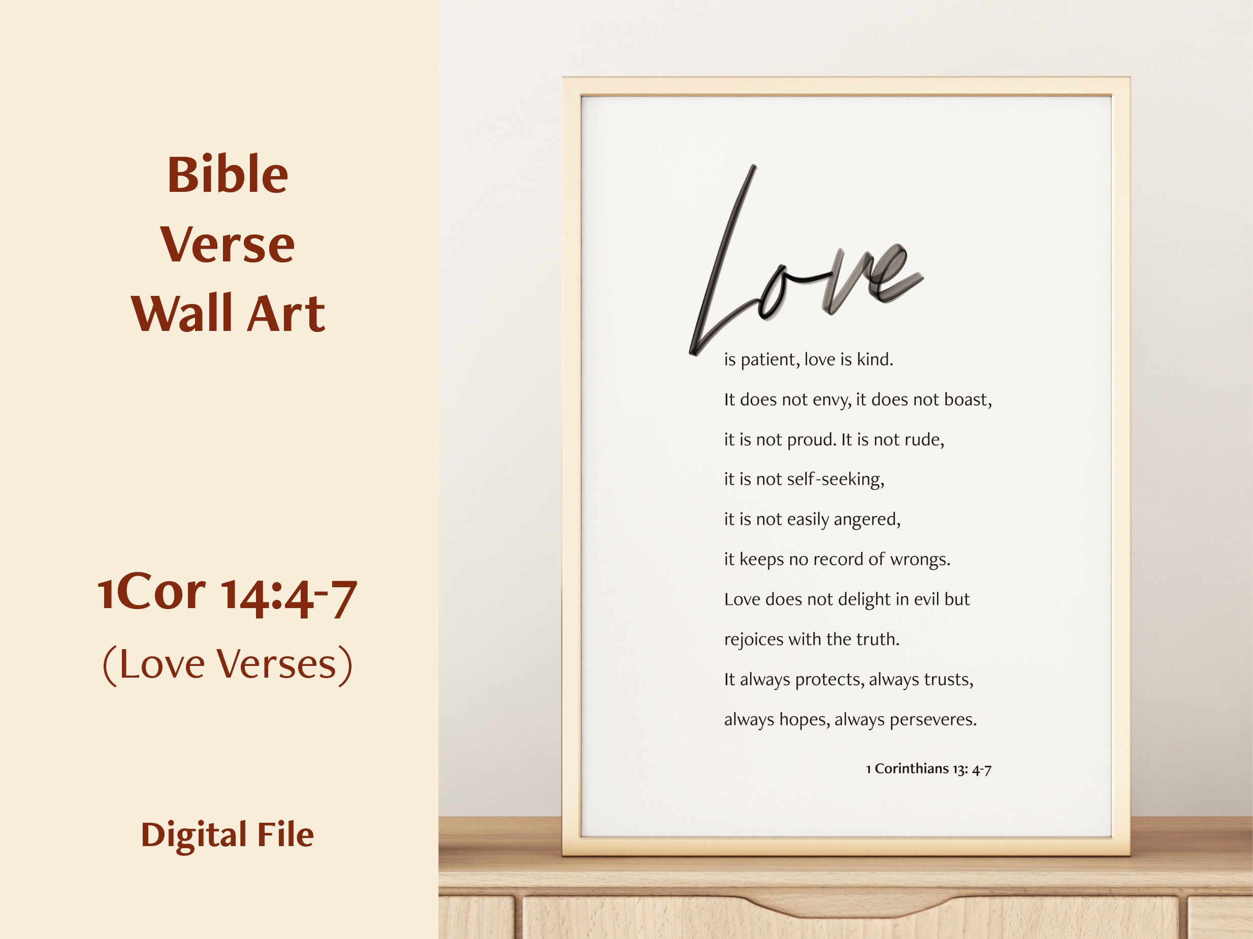 Bible Verse Wall Art Printable 1 Corinthians 14 4 7 Christian Gift Scripture Wall Art Office Wall Art Etsy Canada