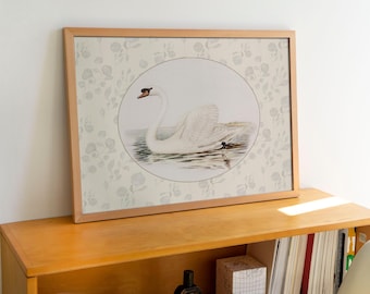 Vintage Swan Nursery Wall Art | Neutral Printable Decor | Digital Download