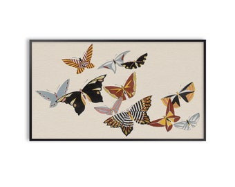 Samsung Frame TV Art Butterfly, Vintage Drawing, Instant Download