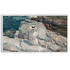Samsung Frame TV Art Summer Classic Painting, Beach, Woman, Instant Download
