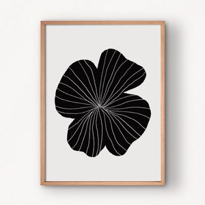 Printable Wall Art, Modern Abstract Painting, Black and White Print, Instant Download