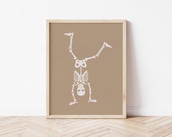 Halloween Printable Wall Art Skeleton | Spooky Home Decor | Funny Halloween Print | Digital Download
