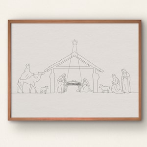 Nativity Wall Art Printable Digital File, Jesus' Birth Manger Scene ...