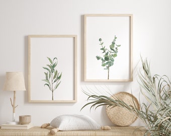 Eucalyptus Print, Printable Wall Art Sage Green, Farmhouse Wall Decor, Digital Download, Gift for Her