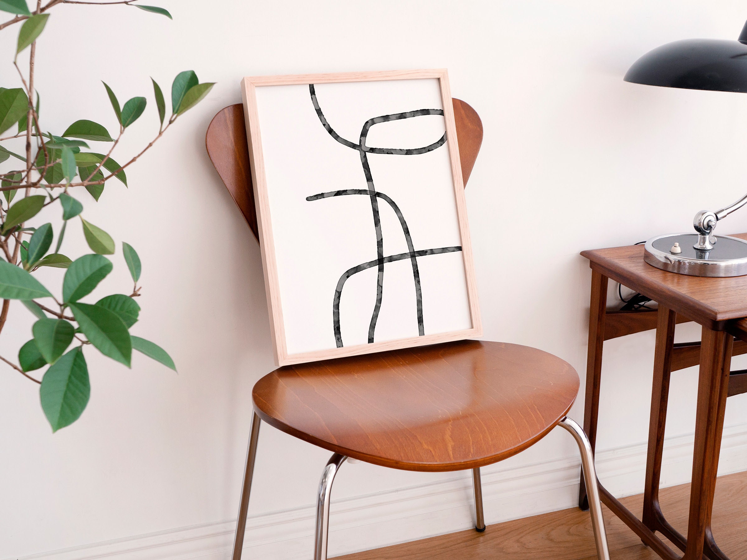 Minimal Abstract Wall Art Set of 2 Aesthetic Wall Art Etsy