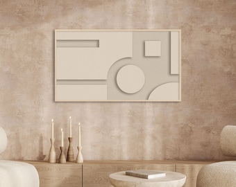Neutral 3D Abstract Frame TV Art Digital Download