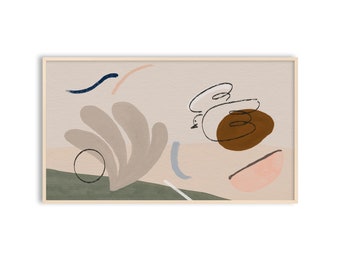 Samsung Frame TV Art 4K, Abstrakte Malerei, Vogel, Blumen Moderne Kunst