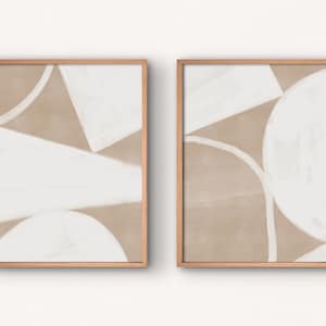 Printable Wall Art Neutral Set of 2 | Abstract Print | Minimalist Contemporary Home Decor | Digital Download