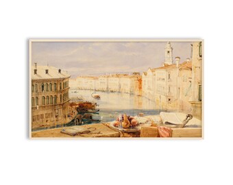 Samsung Frame TV Art Vintage, Coastal, Canal