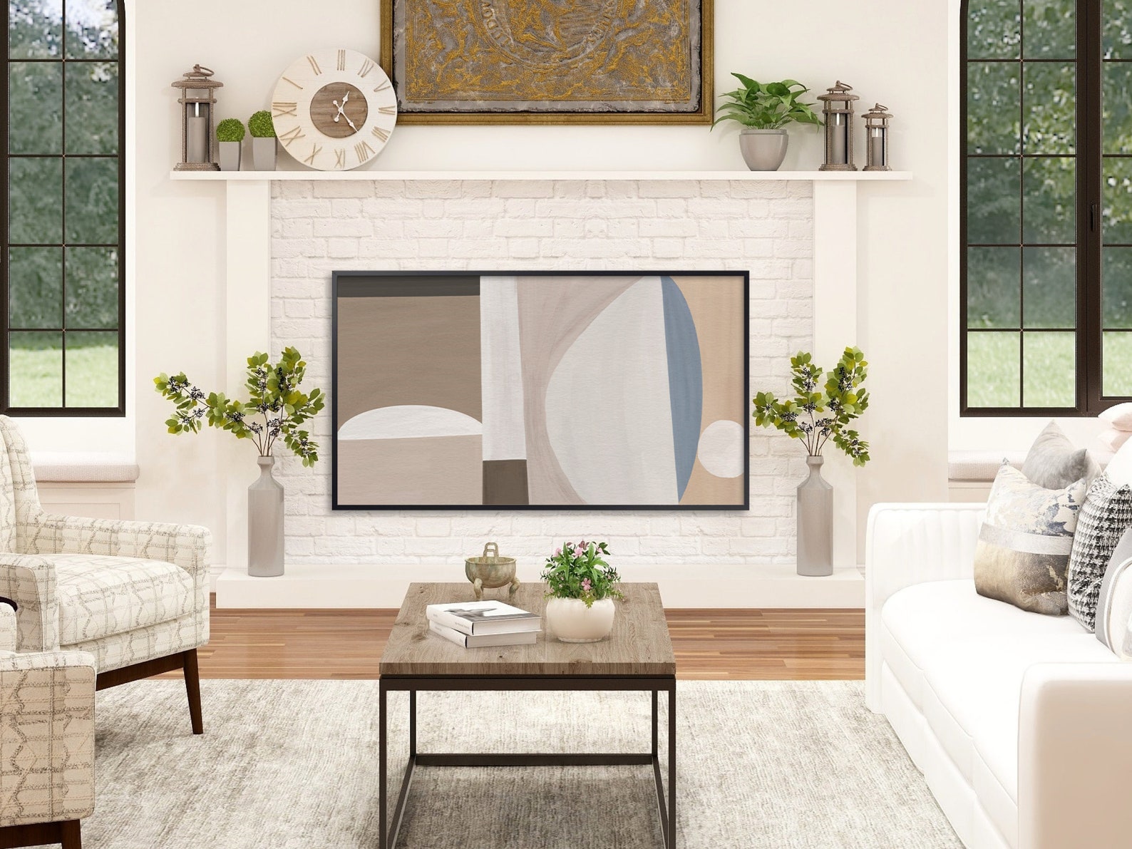 Samsung Frame TV Art Mode Abstract Modern Art Etsy