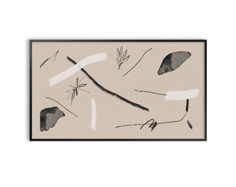 Samsung Frame TV Art 4K Modern Black and white Abstract Painting
