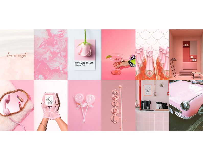 Pink Collage Kit Wall Decor Boujee Aesthetic Dorm Collage Kit Prints Digital Prints Safarni Org