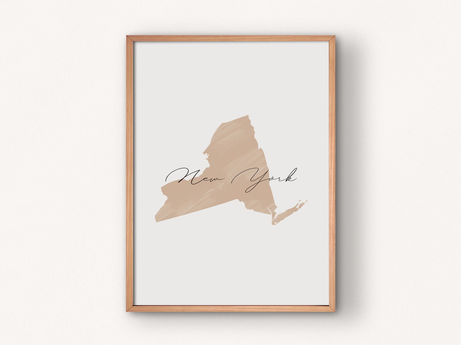 NY State Map Wall Art Printable New York Map | Etsy