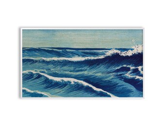Summer Frame TV Art, Ocean Wave, Instant Download