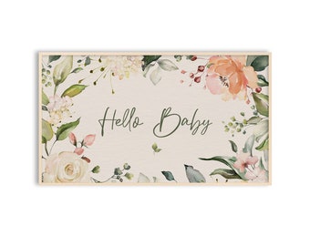 Samsung Frame TV Art Baby Shower Decor, Hello Baby, Instant Download
