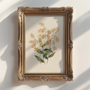 Vintage Botanical Print | Yellow Flowers Printable Wall Art | Rustic Farmhouse Decor | Antique Wall Art | Digital Download