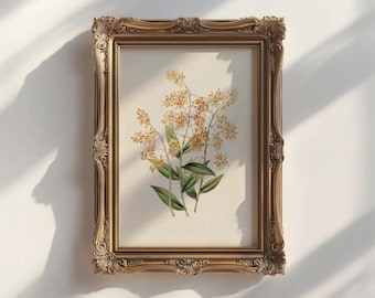 Vintage Botanical Print | Yellow Flowers Printable Wall Art | Rustic Farmhouse Decor | Antique Wall Art | Digital Download