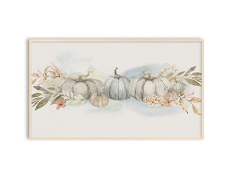 Frame TV Art Herfst, Herfst Pompoenen, Minimale Thanksgiving Fall Decor, Samsung TV Art Aquarel, Pompoen Pool, Oogst