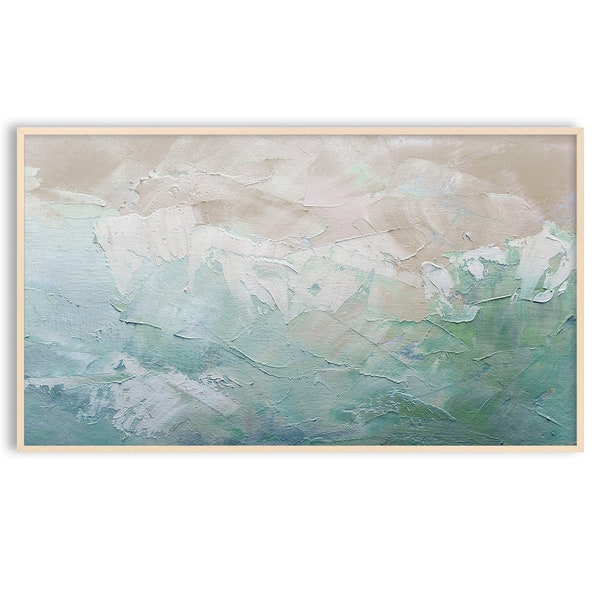 Samsung Frame TV Art Beach, Summer Modern Abstract Landscape, Instant Download