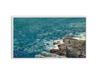 Samsung Frame TV Art Summer, Beach Painting, Seascape Art, Instant Download