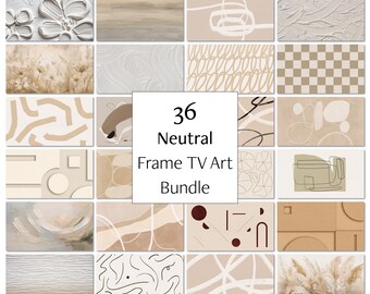 Neutral Frame TV Art Bundle | Minimalist Decor | Modern Abstract Set, Digital Download
