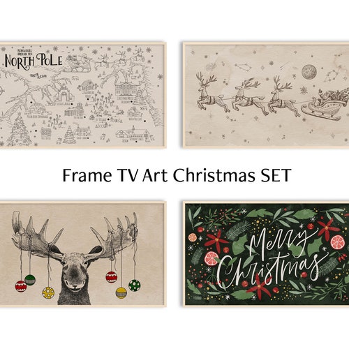 Christmas Scandi Samsung Frame TV Art BUNDLE Christmas Home Etsy