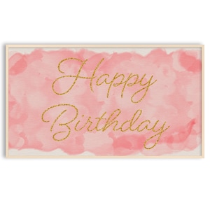 Cornice TV Samsung, Buon compleanno, Decorazione rosa per feste di compleanno, Download immediato