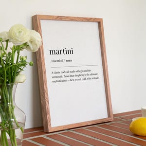 Wydruk Martini, Dekoracja wózka barowego, Wydrukowana sztuka ścienna, Plakat o minimalistycznej definicji, Pobieranie cyfrowe