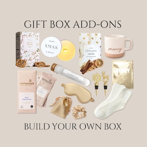 BUILD A BOX Add-ons For Gift Box, Self Care Gift Basket, Luxury Gifts For Her Him Mom Wife Sister, Best Host Hostess Gift