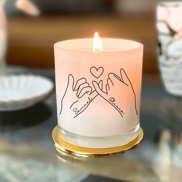 Engagement Wedding Anniversary Gift For Him Her, Personalized Husband Wife Gift For Couple, Birthday Bday Ideas, Pinky Promise Candle WCPHC