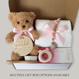 New Baby Girl Gift Box, Baby Shower Gift Girl, Welcome Baby Newborn Gift Set, New Mom Gifts New Mama Pregnancy Care Package, Pink Baby Gifts